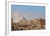 Piazza San Pietro, Roma (Oil on Canvas)-Ippolito Caffi-Framed Giclee Print