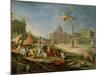 Piazza San Pietro, Rome with an Allegory of the Triumph of the Papacy, 1757-Giovanni Paolo Pannini-Mounted Giclee Print