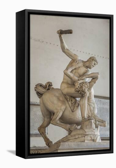 Piazza Signoria, Loggia Dei Lanzi, Ercole E Il Centauro, by Giambologna-Guido Cozzi-Framed Stretched Canvas