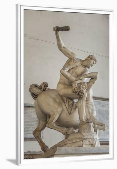 Piazza Signoria, Loggia Dei Lanzi, Ercole E Il Centauro, by Giambologna-Guido Cozzi-Framed Premium Photographic Print