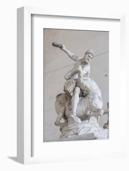 Piazza Signoria, Loggia Dei Lanzi, Ercole E Il Centauro, by Giambologna-Guido Cozzi-Framed Photographic Print