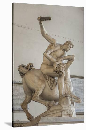 Piazza Signoria, Loggia Dei Lanzi, Ercole E Il Centauro, by Giambologna-Guido Cozzi-Stretched Canvas