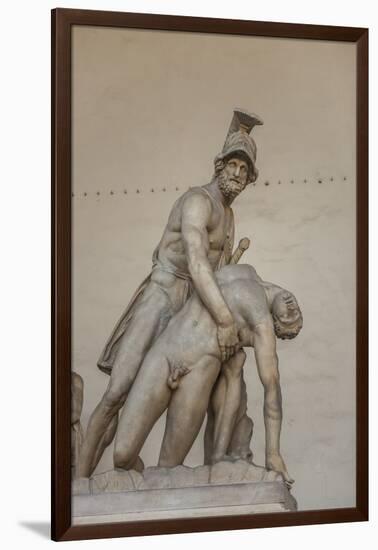 Piazza Signoria, Loggia Dei Lanzi, Patroclo E Menelao-Guido Cozzi-Framed Premium Photographic Print