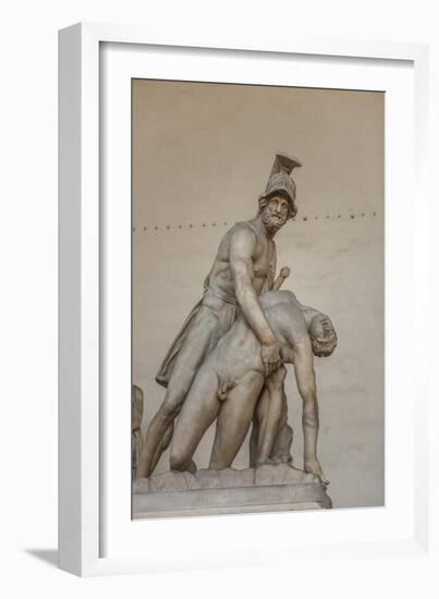 Piazza Signoria, Loggia Dei Lanzi, Patroclo E Menelao-Guido Cozzi-Framed Photographic Print