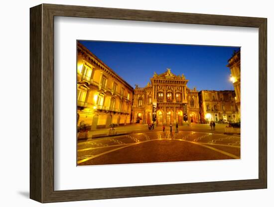 Piazza Vincenzo Bellini and Teatro Massimo Bellini Opera House, Catania, Sicily, Italy, Europe-Carlo Morucchio-Framed Photographic Print