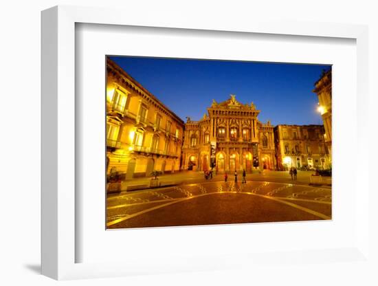 Piazza Vincenzo Bellini and Teatro Massimo Bellini Opera House, Catania, Sicily, Italy, Europe-Carlo Morucchio-Framed Photographic Print