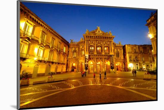 Piazza Vincenzo Bellini and Teatro Massimo Bellini Opera House, Catania, Sicily, Italy, Europe-Carlo Morucchio-Mounted Photographic Print