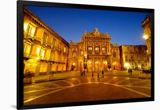 Piazza Vincenzo Bellini and Teatro Massimo Bellini Opera House, Catania, Sicily, Italy, Europe-Carlo Morucchio-Framed Photographic Print