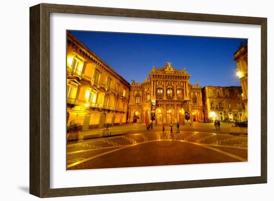 Piazza Vincenzo Bellini and Teatro Massimo Bellini Opera House, Catania, Sicily, Italy, Europe-Carlo Morucchio-Framed Photographic Print