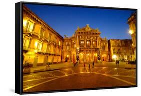 Piazza Vincenzo Bellini and Teatro Massimo Bellini Opera House, Catania, Sicily, Italy, Europe-Carlo Morucchio-Framed Stretched Canvas