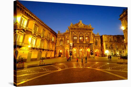 Piazza Vincenzo Bellini and Teatro Massimo Bellini Opera House, Catania, Sicily, Italy, Europe-Carlo Morucchio-Stretched Canvas