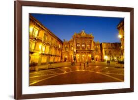 Piazza Vincenzo Bellini and Teatro Massimo Bellini Opera House, Catania, Sicily, Italy, Europe-Carlo Morucchio-Framed Photographic Print