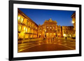 Piazza Vincenzo Bellini and Teatro Massimo Bellini Opera House, Catania, Sicily, Italy, Europe-Carlo Morucchio-Framed Photographic Print