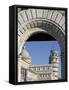 Piazzetta Dei Miracoli Including Duomo and Leaning Tower, Through Porta Nuova, Pisa, Tuscany, Italy-Marco Cristofori-Framed Stretched Canvas