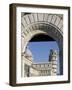 Piazzetta Dei Miracoli Including Duomo and Leaning Tower, Through Porta Nuova, Pisa, Tuscany, Italy-Marco Cristofori-Framed Photographic Print