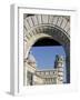 Piazzetta Dei Miracoli Including Duomo and Leaning Tower, Through Porta Nuova, Pisa, Tuscany, Italy-Marco Cristofori-Framed Photographic Print