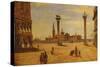 Piazzetta Di San Marco, Venice, 1828-34-Jean-Baptiste-Camille Corot-Stretched Canvas