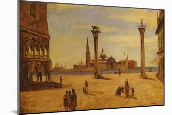 Piazzetta Di San Marco, Venice, 1828-34-Jean-Baptiste-Camille Corot-Mounted Giclee Print