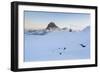 Pic Du Midi D'Ossau And Lac Gentau In Winter. Pyrenees National Park. Aquitaine. France-Oscar Dominguez-Framed Photographic Print