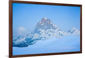 Pic Du Midi D'Ossau And Lac Gentau In Winter. Pyrenees National Park. Aquitaine. France-Oscar Dominguez-Framed Photographic Print