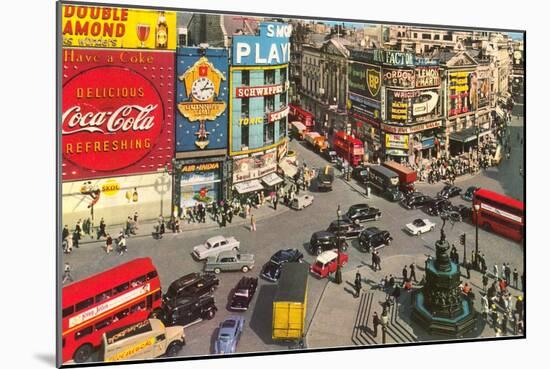 Picadilly Circus, London, England-null-Mounted Art Print