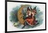 Picant Brand Cigar Box Label, Fairy Woman Smoking on the Moon-Lantern Press-Framed Art Print