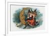 Picant Brand Cigar Box Label, Fairy Woman Smoking on the Moon-Lantern Press-Framed Art Print