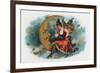 Picant Brand Cigar Box Label, Fairy Woman Smoking on the Moon-Lantern Press-Framed Premium Giclee Print