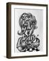 Picasso Reflecting, C.2021 (Charcoal on Paper)-Blake Munch-Framed Giclee Print