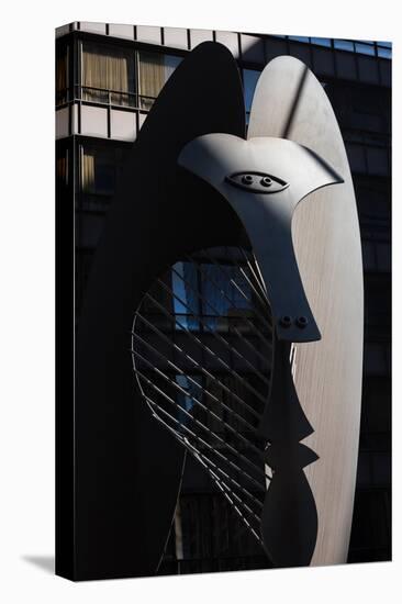 Picasso Sculpture Chicago Morning-Steve Gadomski-Stretched Canvas