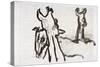 Picasso sketches 115, 1988 (drawing)-Ralph Steadman-Stretched Canvas