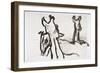 Picasso sketches 115, 1988 (drawing)-Ralph Steadman-Framed Giclee Print