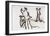 Picasso sketches 115, 1988 (drawing)-Ralph Steadman-Framed Giclee Print