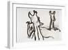 Picasso sketches 115, 1988 (drawing)-Ralph Steadman-Framed Giclee Print