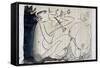 Picasso sketches 137, 1988 (drawing)-Ralph Steadman-Framed Stretched Canvas