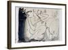 Picasso sketches 137, 1988 (drawing)-Ralph Steadman-Framed Giclee Print