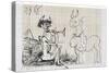 Picasso sketches 140, 1988 (drawing)-Ralph Steadman-Stretched Canvas