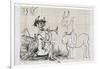 Picasso sketches 140, 1988 (drawing)-Ralph Steadman-Framed Giclee Print