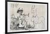 Picasso sketches 140, 1988 (drawing)-Ralph Steadman-Framed Giclee Print