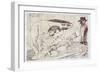 Picasso sketches 142, 1988 (drawing)-Ralph Steadman-Framed Giclee Print