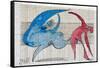 Picasso sketches 164, 1988 (drawing)-Ralph Steadman-Framed Stretched Canvas