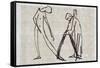 Picasso sketches 64, 1988 (drawing)-Ralph Steadman-Framed Stretched Canvas