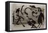 Picasso sketches 96, 1988 (drawing)-Ralph Steadman-Framed Stretched Canvas