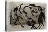 Picasso sketches 96, 1988 (drawing)-Ralph Steadman-Stretched Canvas