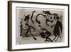 Picasso sketches 96, 1988 (drawing)-Ralph Steadman-Framed Giclee Print