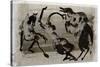 Picasso sketches 96, 1988 (drawing)-Ralph Steadman-Stretched Canvas