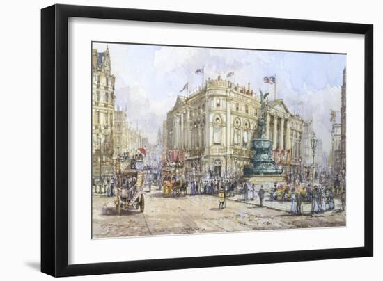 Piccadilly Circus and Shaftesbury Avenue-John Sutton-Framed Giclee Print