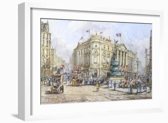 Piccadilly Circus and Shaftesbury Avenue-John Sutton-Framed Giclee Print