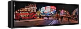 Piccadilly Circus at night, London, England-null-Framed Stretched Canvas