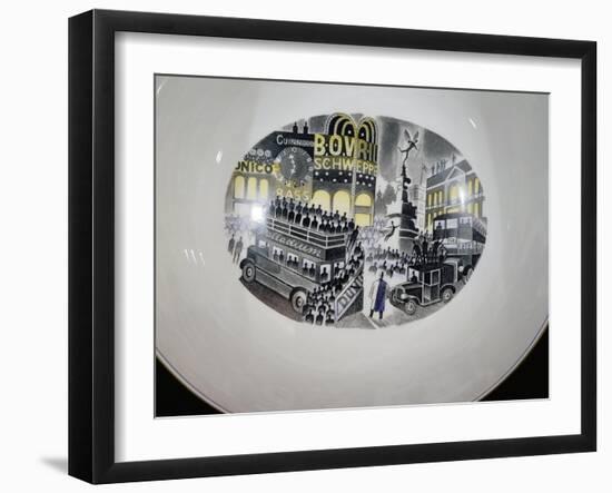 Piccadilly Circus, Decoration on Wedgwood Bowl Commemorating the Boat Race-Eric Ravilious-Framed Giclee Print